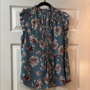 Daniel Rainn Floral Blouse in Blue and Pink